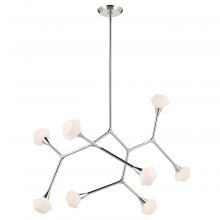 Kichler 52763PN - Cassius 52.5 with Opal Glass inch 8 Light Convertible Chandelier with Opal Glass in Polished Nickel