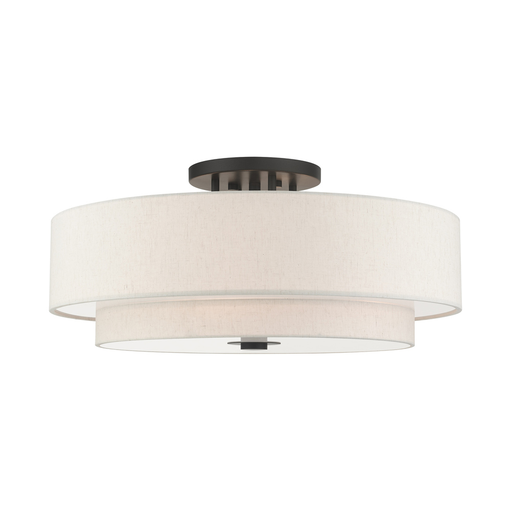 6 Lt English Bronze Semi Flush