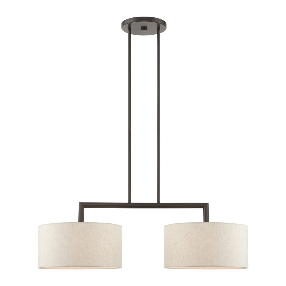 2 Lt English Bronze Linear Chandelier