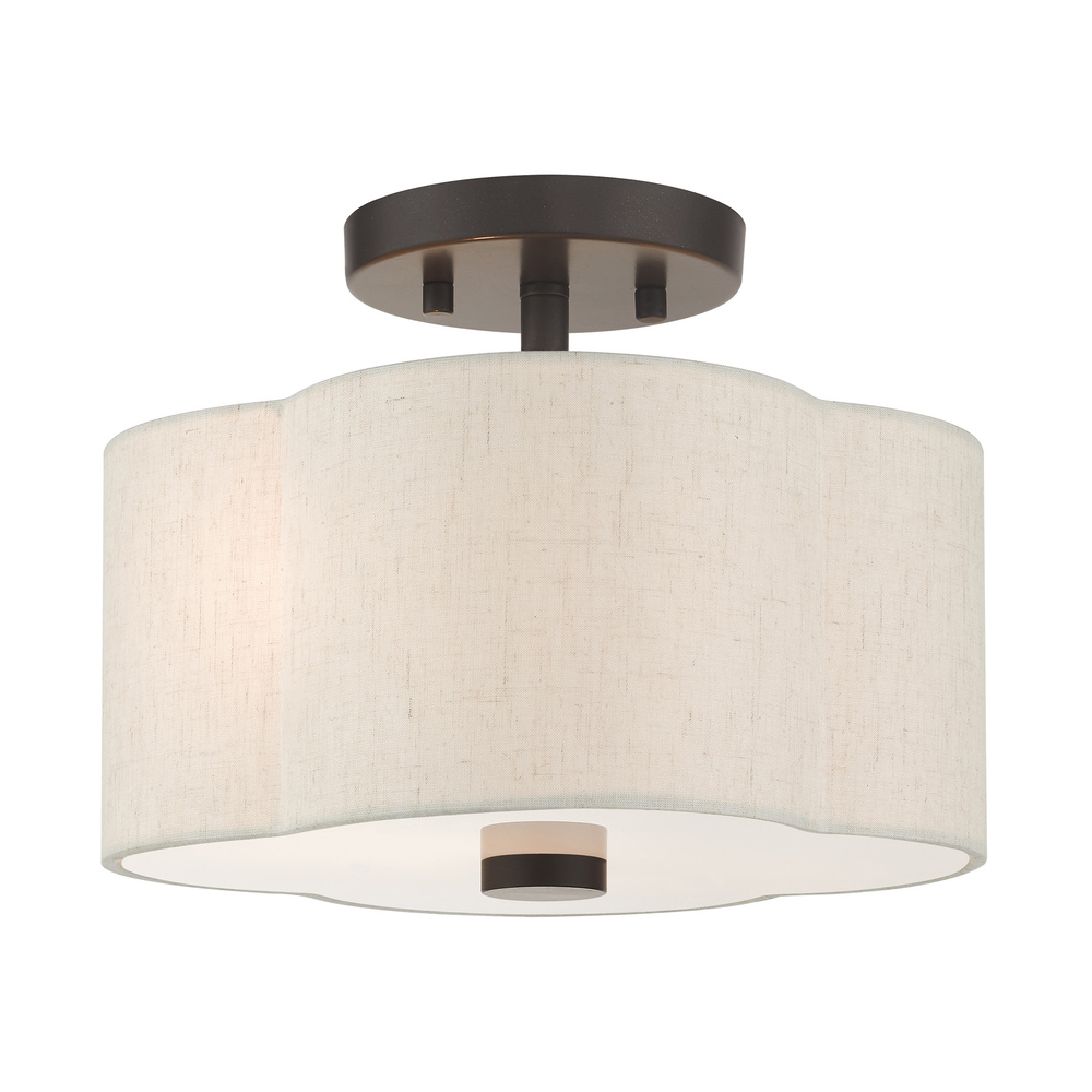 2 Lt English Bronze Semi Flush