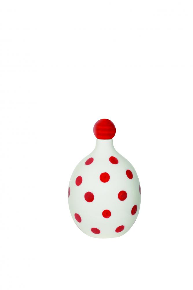 CERAMIC BOTTLE w/PAINTED DOTS