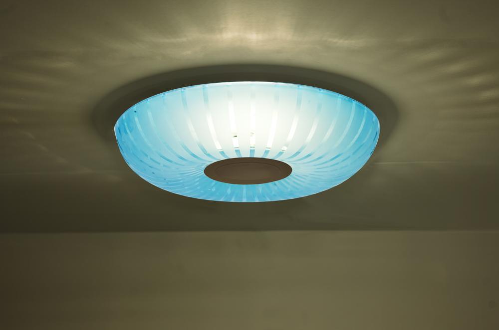 Besa, Spira 10 Flush Mount, Coral Blue, Bronze, 1x10W LED