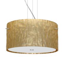 Besa Lighting 1KV-4008GS-LED-SN - Besa Tamburo 16 Pendant Stone Gold Foil Satin Nickel 3x11W LED