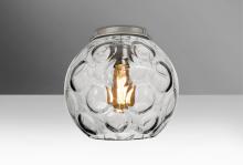 Besa Lighting BOMBAYCLC-EDIL-SN - Besa, Bombay Ceiling, Clear, Satin Nickel Finish, 1x8W LED Filament