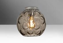 Besa Lighting BOMBAYSMC-EDIL-SN - Besa, Bombay Ceiling, Smoke, Satin Nickel Finish, 1x8W LED Filament