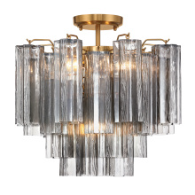 Crystorama ADD-300-AG-SM_CEILING - Addis 4 Light Aged Brass Semi Flush Mount