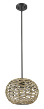 Acclaim Lighting IN20005BK - Coastal 15 in. 1-Light Natural Seagrass Pendant