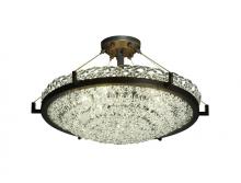 Justice Design Group GLA-9682-35-LACE-MBLK - 24" Round Semi-Flush Bowl w/ Ring