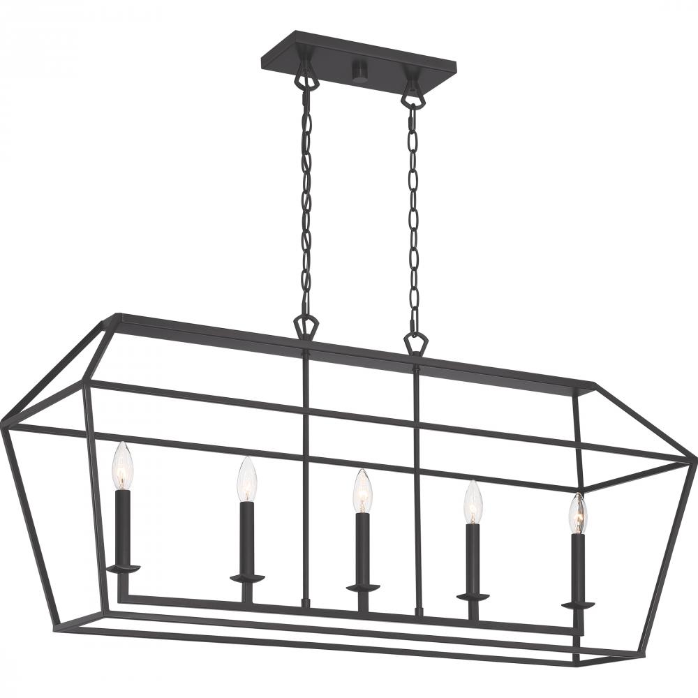 Aviary 5-Light Palladian Bronze Linear Chandelier