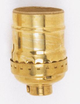 Short Keyless Socket; 1/8 IPS; 3 Piece Stamped Solid Brass; Polished Brass Finish; 660W; 250V;