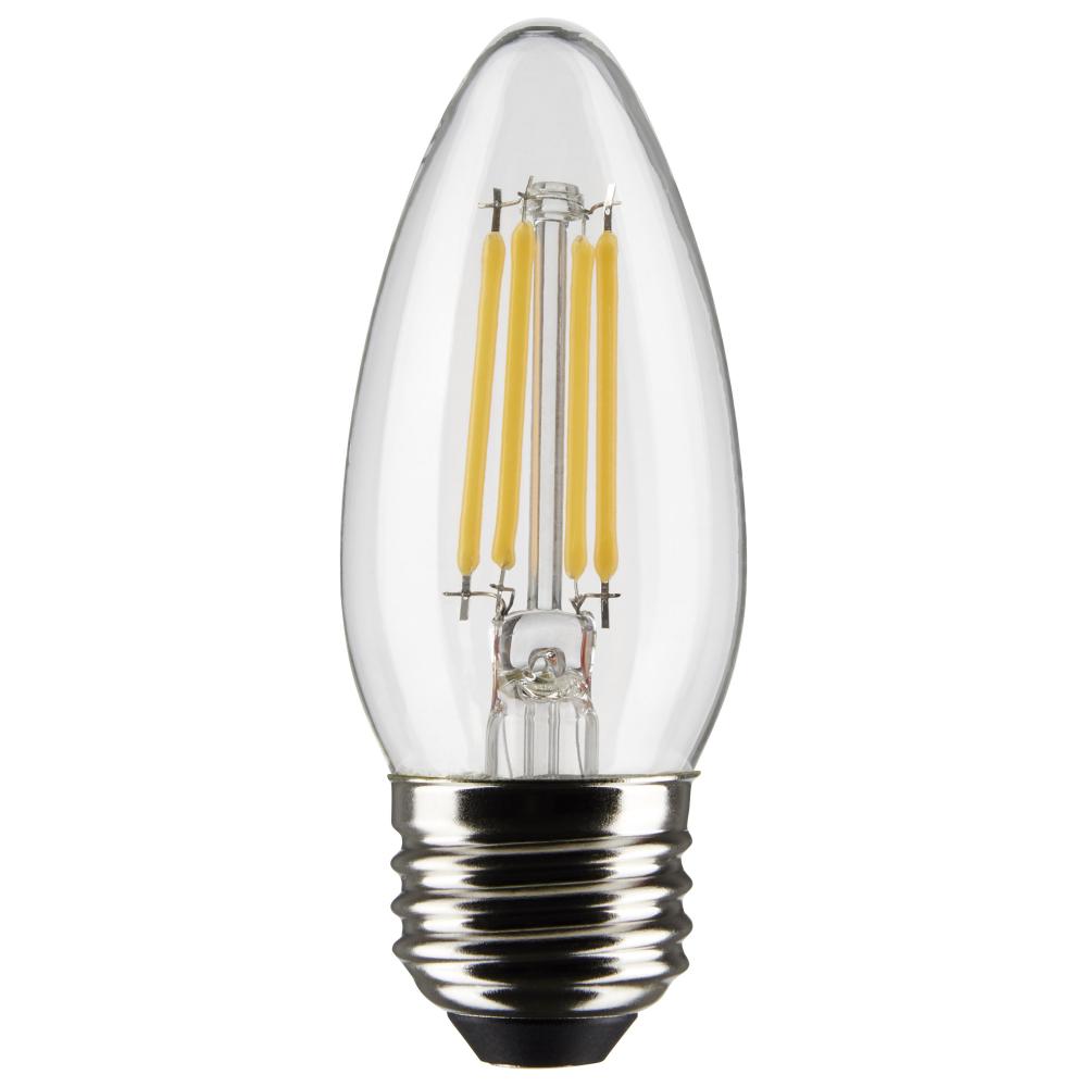 4 Watt B11 LED; Clear; Medium base; 90 CRI; 2700K; 120 Volt