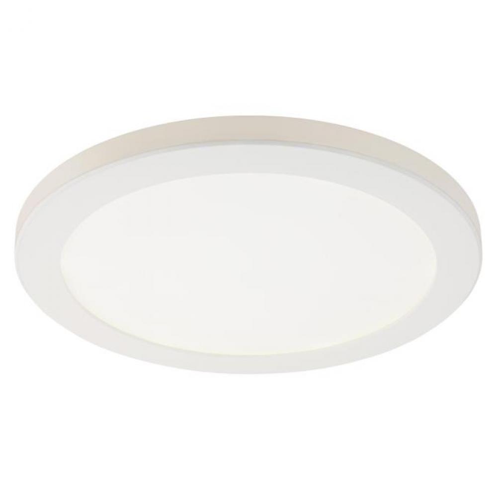 12 in. 22W LED Flush with Color Temperature Selection White Finish White Acrylic Shade
