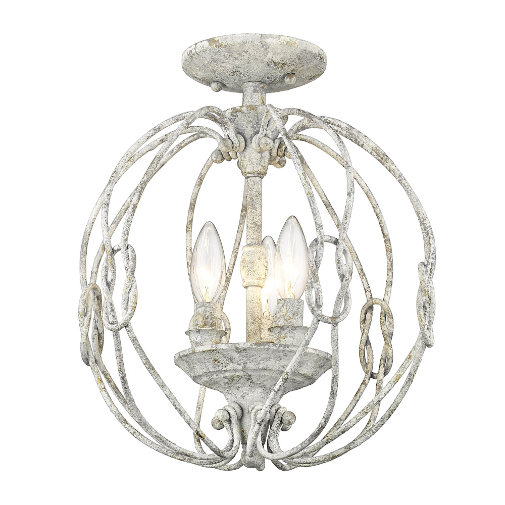 Wry Lighting Antoinette 3-light Semi-Flush Mount in Oyster