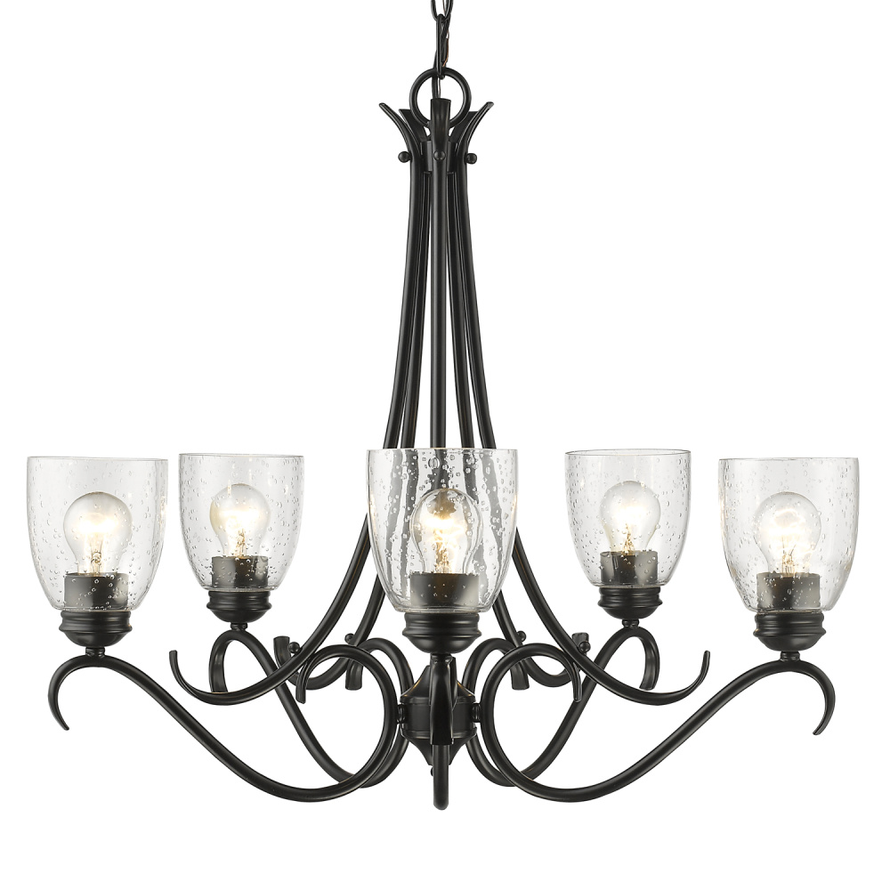 Golden Lighting Parrish 5-light Chandelier in Matte Black