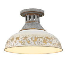 Golden 0865-SF AGV-AI - Golden Lighting Kinsley 1-light Semi-Flush Mount in Antique Ivory shade