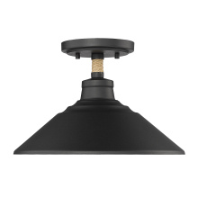 Golden 3318-SF NB - Golden Lighting Journey 1-light Semi-Flush Mount in Natural Black