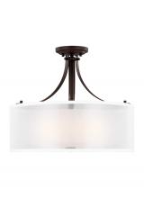 Seagull - Generation 7737303-710 - Elmwood Park Three Light Semi-Flush Mount