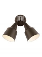 Seagull - Generation 8560702PM-71 - Flood Light traditional 2-light outdoor exterior flood with photo and motion sensor in antique bronz