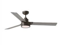 Seagull - Generation 3JVR58AGPD - Jovie 58" Dimmable Indoor/Outdoor Integrated LED Aged Pewter Ceiling Fan with Light Kit, Handhel