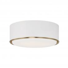 Capital Fixture Comp 254831RE - 3-Light Semi Flush Mount in Matte White with Matte Brass Details and Frosted White Diffuser