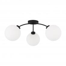 Capital Fixture Comp 257131BI-557 - 3-Light Semi Flush in Matte Black with Soft White Glass Globes
