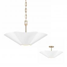 Capital Fixture Comp 355443RE - 4 Lt Modern Botanical Dual Mount Pendant in Matte White w/ Painted Matte Brass Interior