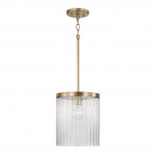 Capital Fixture Comp 356211AD - 1-Light Pendant in Aged Brass with Clear Beveled Fluted Glass