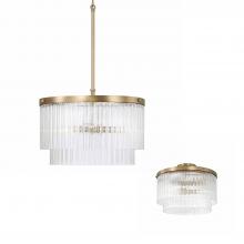 Capital Fixture Comp 356231AD - 3-Light Dual Mount Pendant in Aged Brass with Clear Beveled Fluted Glass