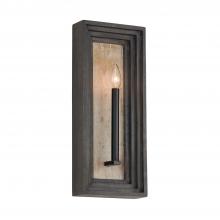 Capital Fixture Comp 654011EB - 1-Light Candle Sconce in Matte Black and Handcrafted Mango Wood in Espresso Stain