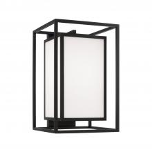 Capital Fixture Comp 953113BK - 1-Light Outdoor Modern Square Rectangle Wall Lantern in Black with Soft White Glass
