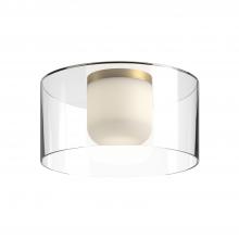 KUZCO Lighting FM53512-BG/CL - Birch 12-in Brushed Gold/Clear LED Flush Mount