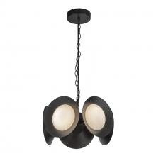 KUZCO Lighting CH77916-BK/OP-UNV - Cleo 16-in Black/Opal Glass LED Chandelier