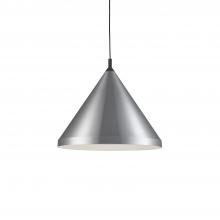 KUZCO Lighting 492824-BN/BK - Dorothy 24-in Brushed Nickel With Black Detail 1 Light Pendant