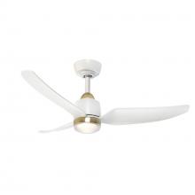 KUZCO Lighting CF72942-BG/WH-5CCT - Hugo 42-in Brushed Gold/Matte White with Light Kit Ceiling Fan