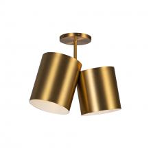 KUZCO Lighting SF58814-BG - Keiko 14-in Brushed Gold 2 Lights Semi-Flush