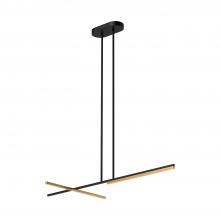 KUZCO Lighting LP28748-BK/BG-UNV - Shift 48-in Black/Brushed Gold LED Linear Pendant