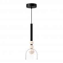 KUZCO Lighting PD30505-BK/CL-UNV - Rise 6-in Black/Clear LED Pendant