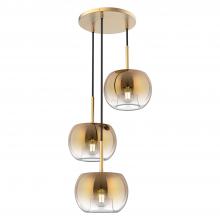 KUZCO Lighting CH57514-BG/CP - Samar 14-in Brushed Gold/Copper 3 Lights Chandeliers