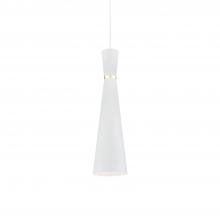 KUZCO Lighting 493206-WH/GD - Vanderbilt 6-in White With Gold Detail 1 Light Pendant