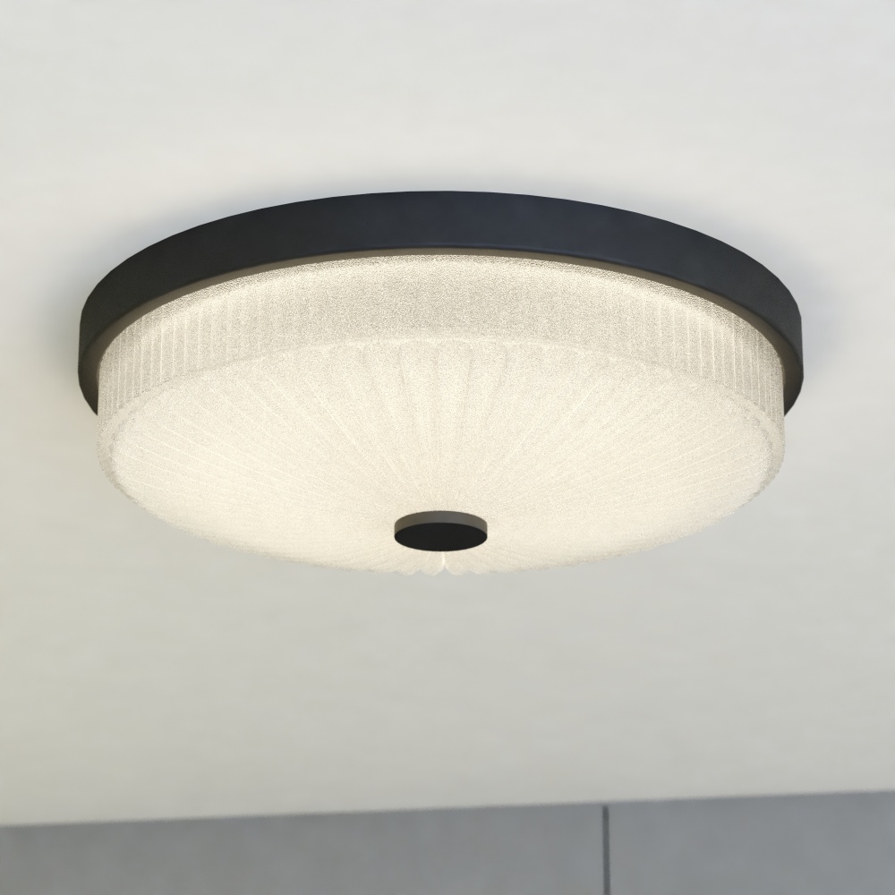 Preston 12.5-in W LED Flush Mount Matte Black