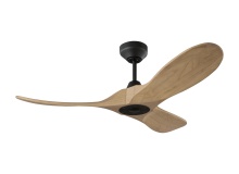 Monte Carlo Fans 3MAVSM44MBKNH - Maverick Smart 44 Ceiling Fan in Midnight Black with Natural Honey Blades