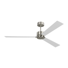 Monte Carlo Fans 3RZSM60BS - Rozzen Smart 60 Ceiling Fan in Brushed Steel with Silver / American Walnut Reversible Blades