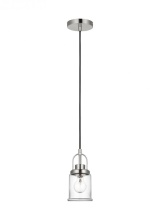 Generation - Designer 6544701-962 - Anders industrial 1-light indoor dimmable mini pendant in brushed nickel finish with clear glass