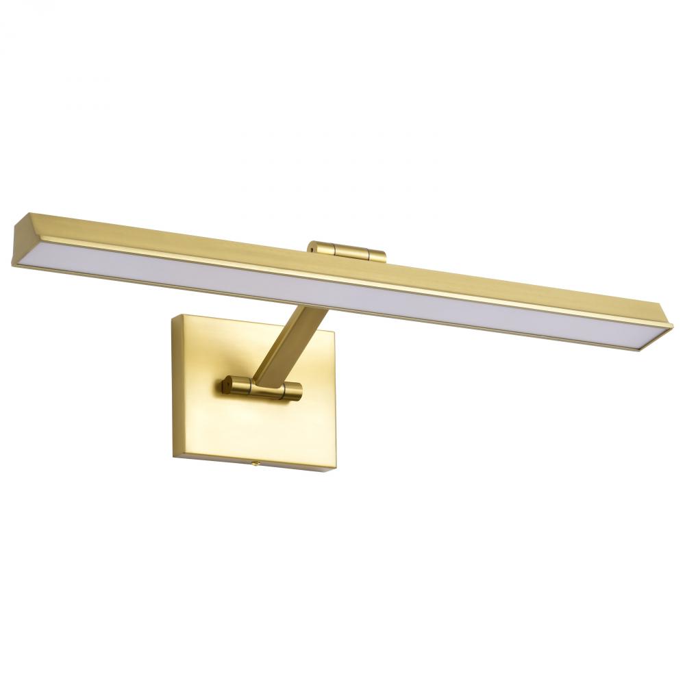 Hazel; 2 Foot LED Picture Light; 3 CCT Selectable; Vintage Brass Finish; Acrylic Lens