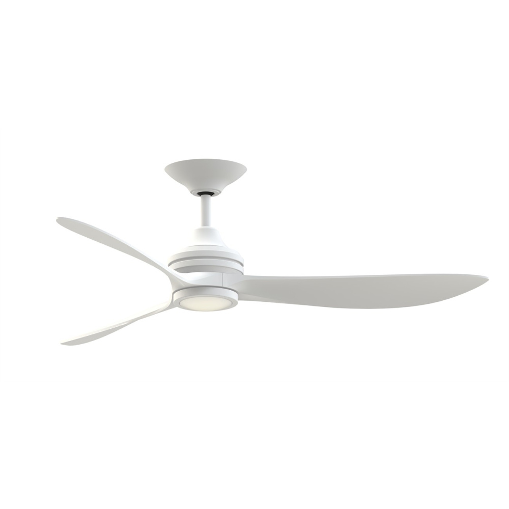 Aviara 60 in Indoor/Outdoor Ceiling Fan with LED CCT Select Light Kit - Matte White w/ Washed blades