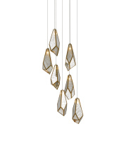 Currey 9000-0704 - Glace Mirror 7-Light Round Multi-Drop Pendant