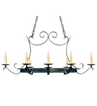 Meyda White 117018 - 51" Long Handforged Oval Pot Rack